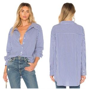 $168 L'ACADEMIE STRIPE MENSWEAR BUTTON DOWN RAILS REVOLVE LA LIGNE MANGO ST AGNI